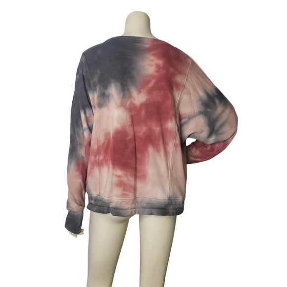 7SEVEN Red and Gray Tie Dye Sweatshirt Size Large - Picture 2 of 7